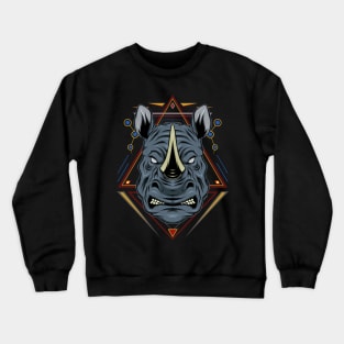 rhinoceros Head Tattoo Crewneck Sweatshirt